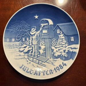 Vintage 1984 Royal Copenhagen  Plate Christmas Letter